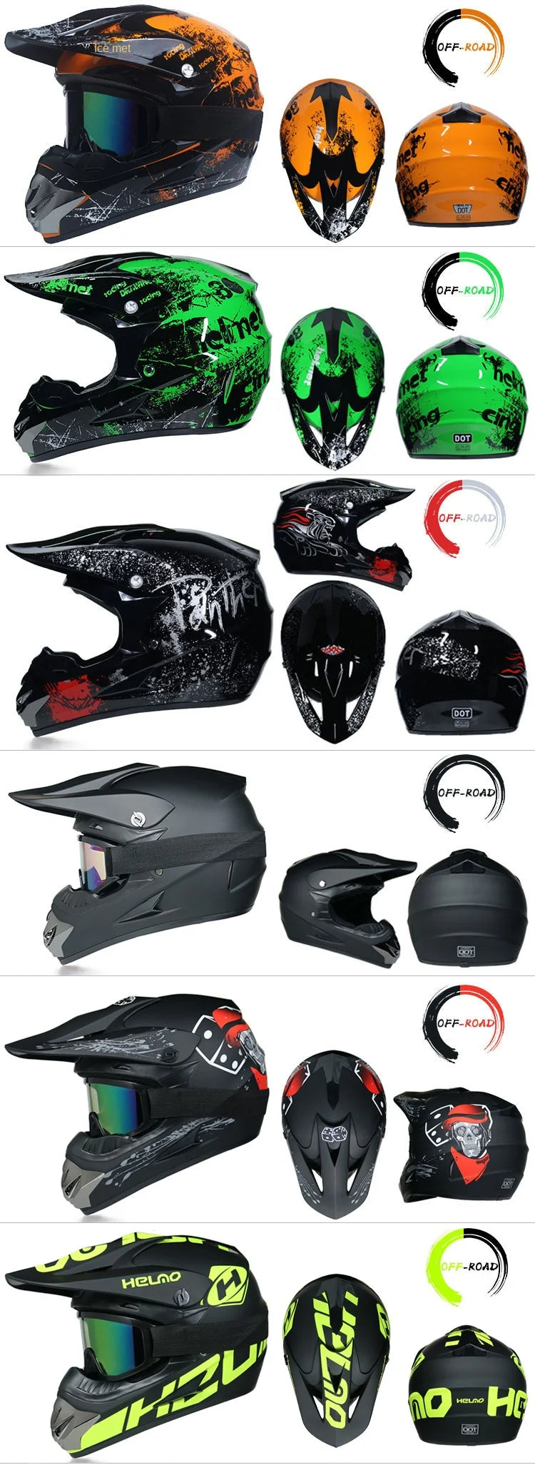 Envoyer 3 pièces cadeau casque de moto enfants casque tout-terrain vélo descente AM DH casque de cross capacete motocross casco