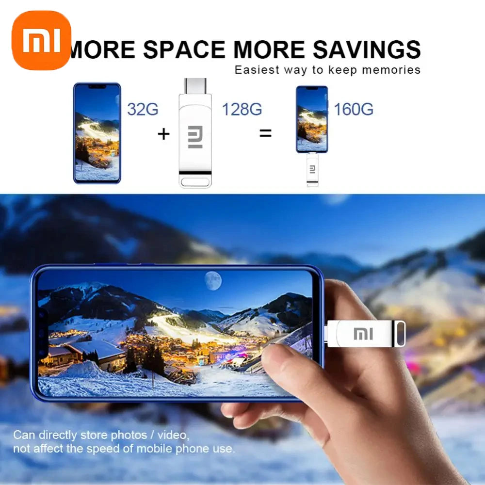 Xiaomi Flash Drives 2 To Usb 3.2 métal haute vitesse 1 To 512 Go bâton étanche SSD stockage PC téléphone transfert de données Portable