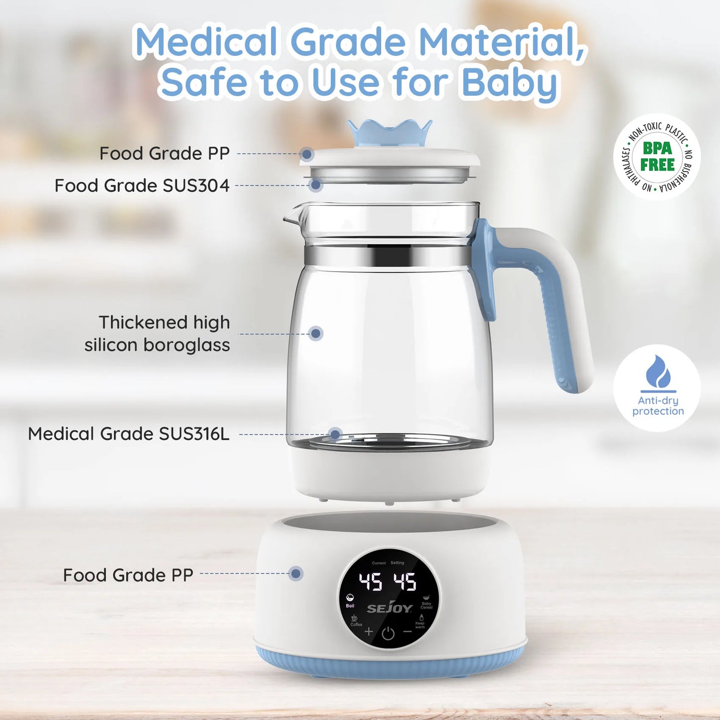 Bouilloire Thermostatique pour Bébé – Préparez le Lait à la Température Idéale !