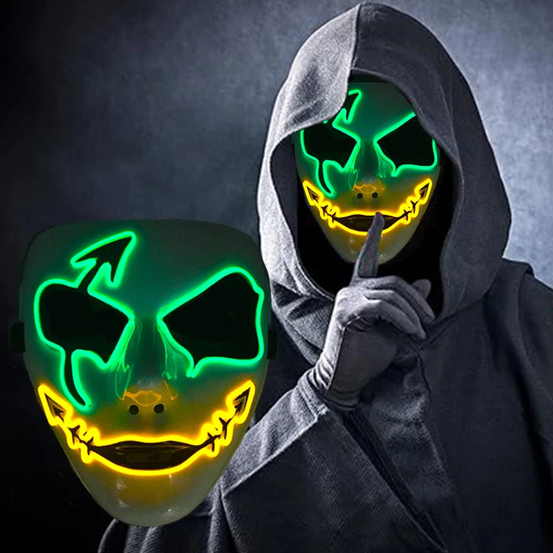 Masque Shuffle Lumineux – Cosplay Demon Slayer et Accessoire Halloween