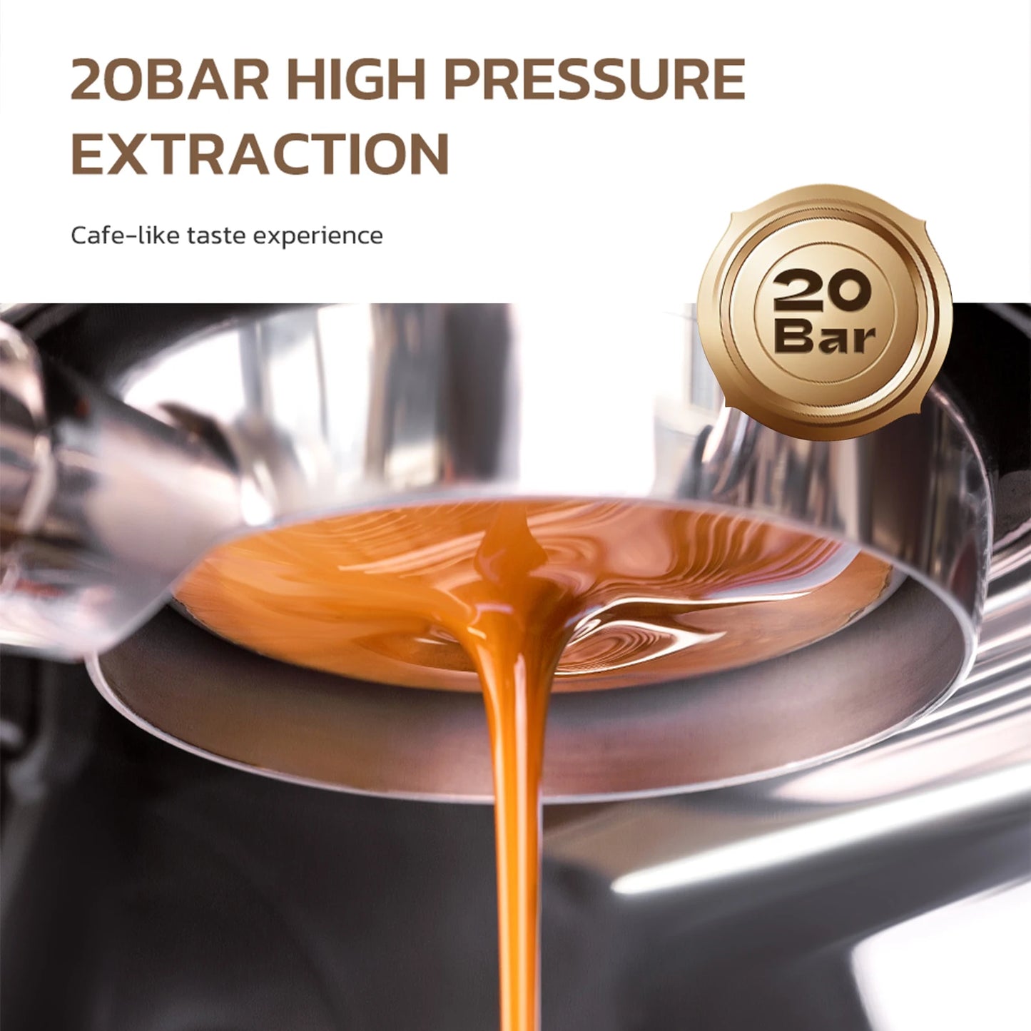 HiBREW H7A – Machine à Expresso Professionnelle 20 Bars avec Moulin Intégré & Écran LCD