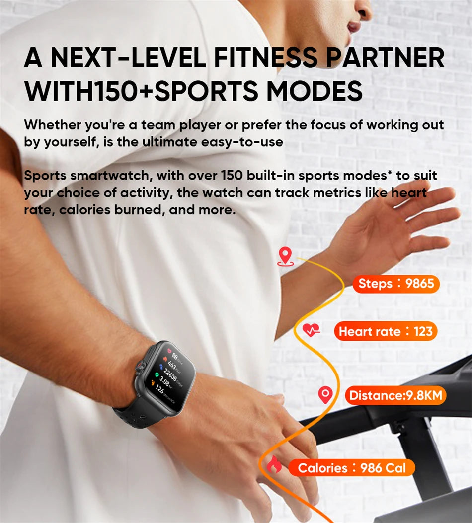 Montre Intelligente BOXUXING 2025 – Écran 1,85", Santé et Sport, Assistant Vocal