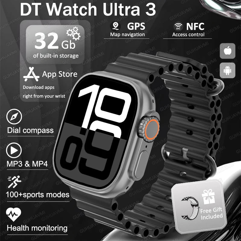 Montre Connectée GUHUAVMI Apple Watch Ultra 2 – AMOLED, Suivi Santé, Multi-Sports, IP67
