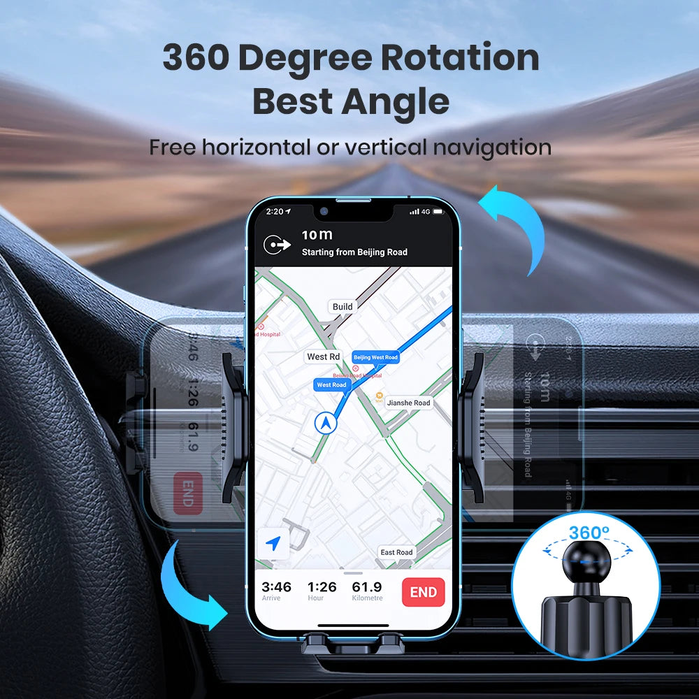 Support Téléphone Voiture TOPK – Clip Ventilation avec Verrouillage Automatique