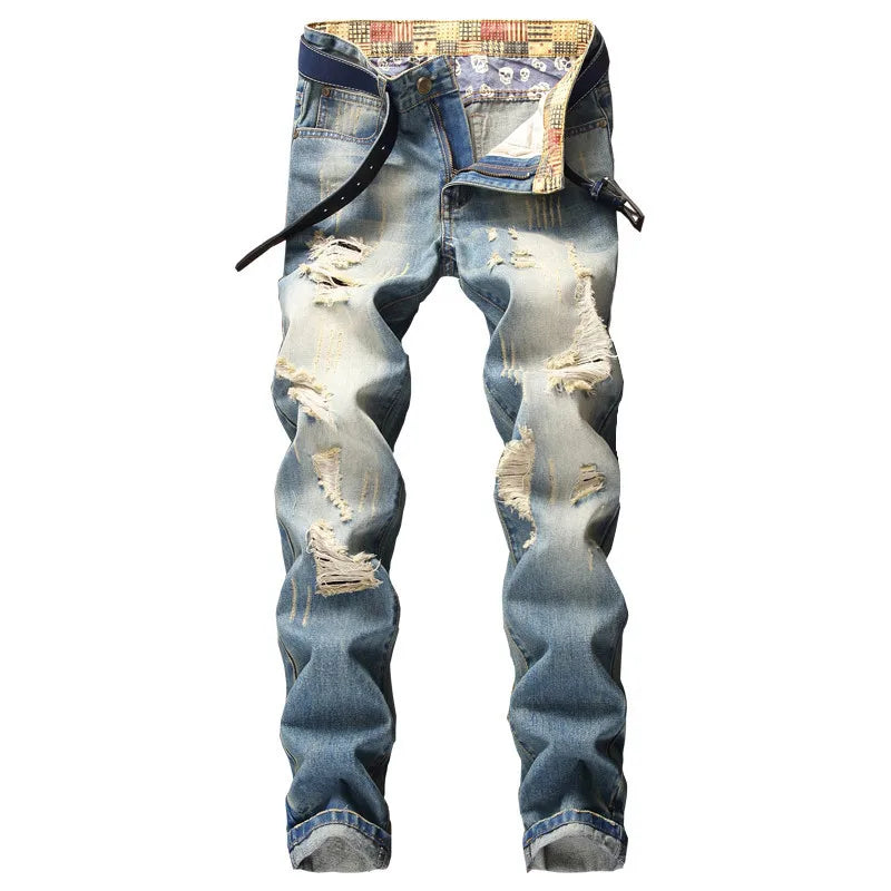 Jeans Droits Rétro Plus Size pour Hommes