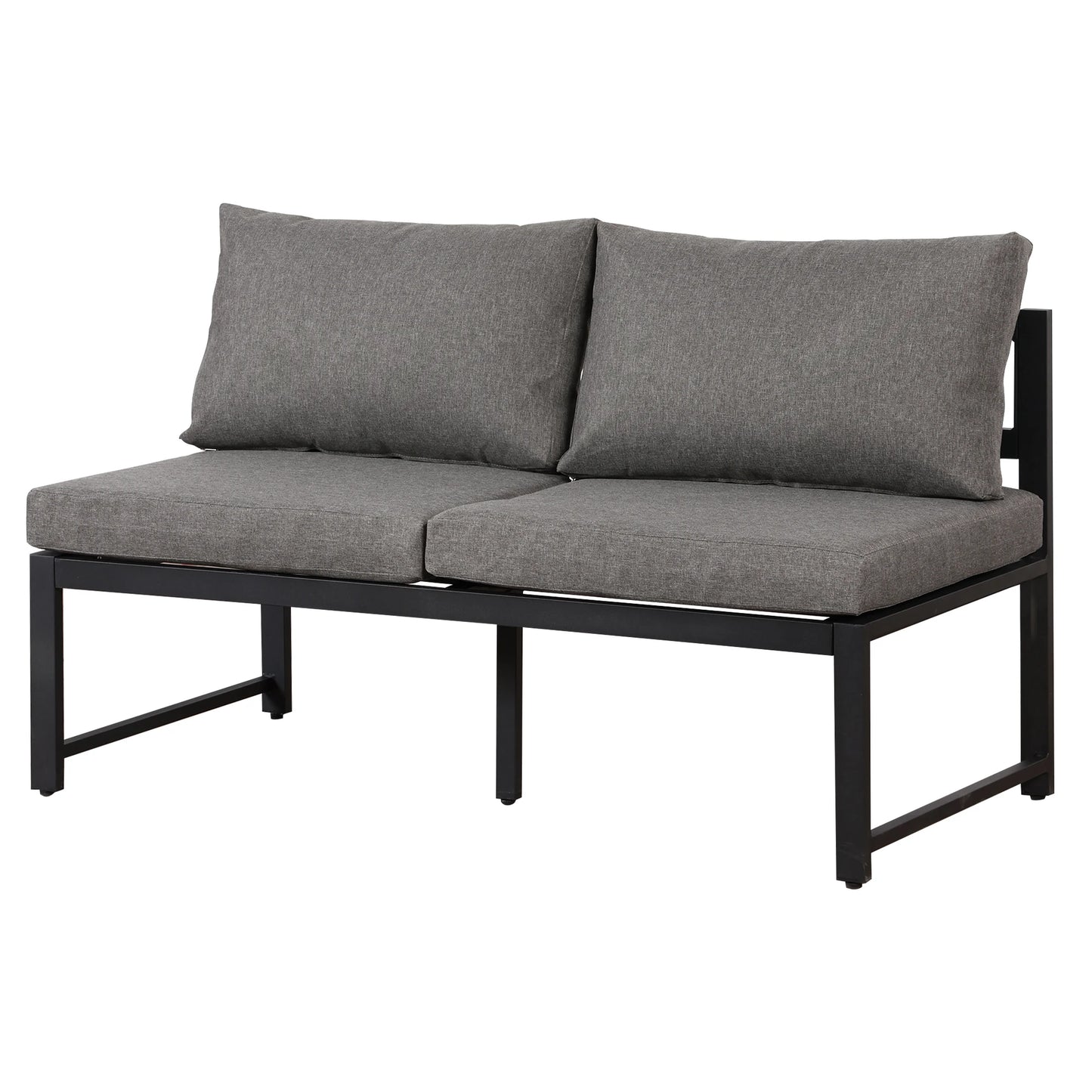 Ensemble canapé et chaise longue d'extérieur, ensemble de sièges en aluminium pour balcon de jardin avec fonction chaise longue