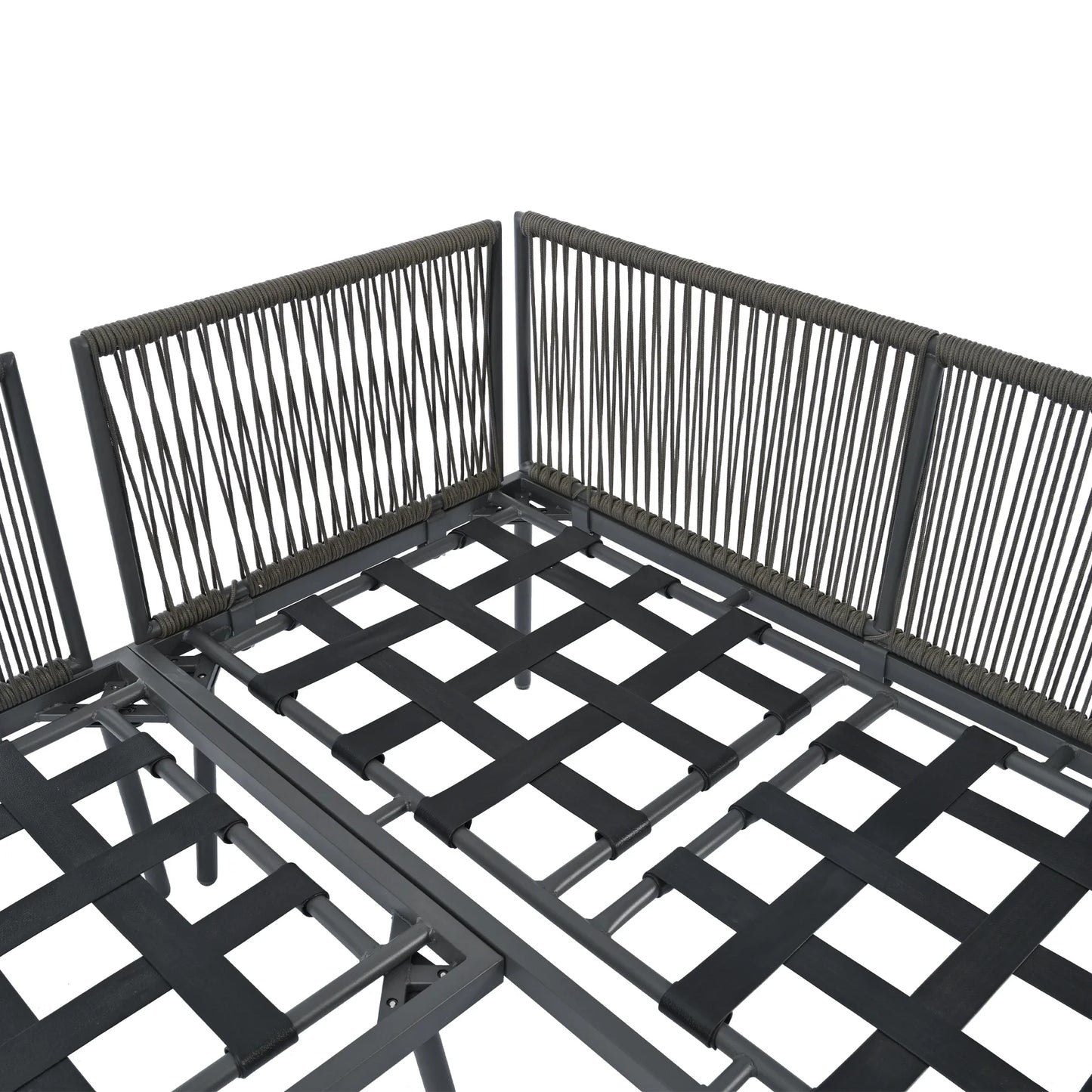 Canapé d'angle extérieur résistant aux intempéries, mobilier de patio extérieur, dormez 8, avec 2 tables et 4 sièges d'amour, coussins inclus