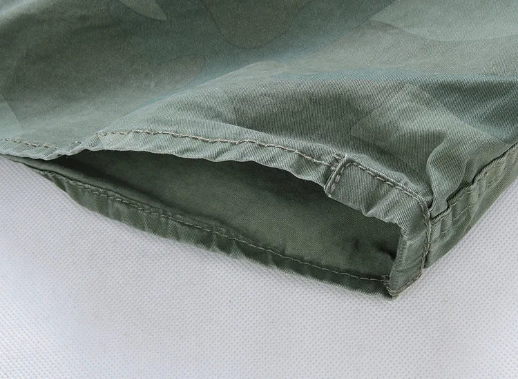 Veste militaire homme en denim – Col roulé, poches pratiques, printemps/automne
