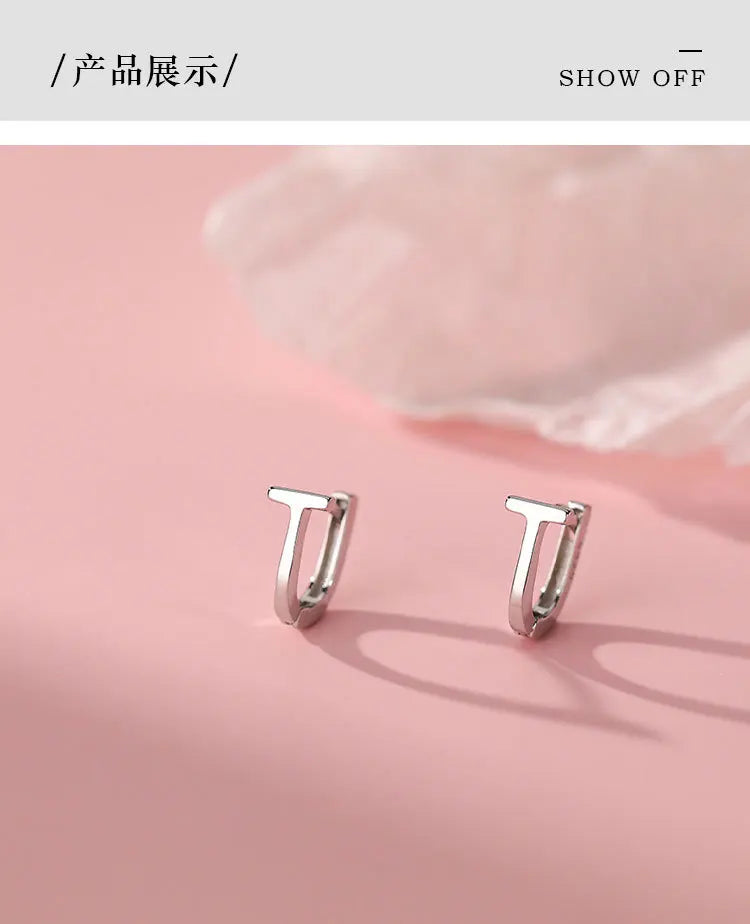 Boucles d'oreilles en argent Sterling 925 en forme de T, charmantes, Style minimaliste, cadeau de fête, bijoux fins pour femmes, nouvelle collection