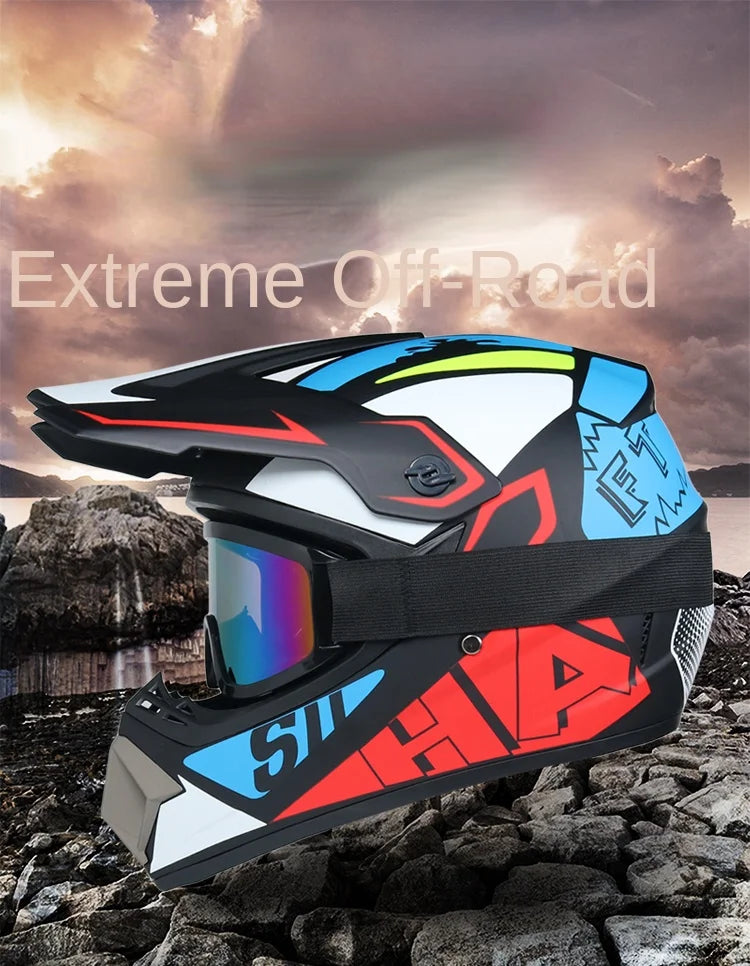Envoyer 3 pièces cadeau casque de moto enfants casque tout-terrain vélo descente AM DH casque de cross capacete motocross casco