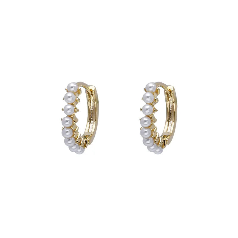 REETI 925 argent Sterling perle ronde pendentif boucles d'oreilles pour femmes Huggie boucle d'oreille