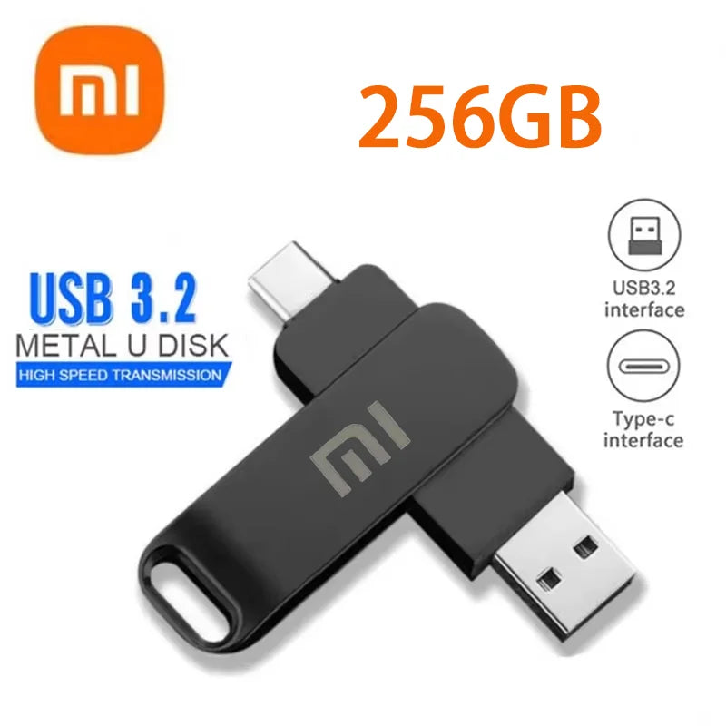 Xiaomi Flash Drives 2 To Usb 3.2 métal haute vitesse 1 To 512 Go bâton étanche SSD stockage PC téléphone transfert de données Portable