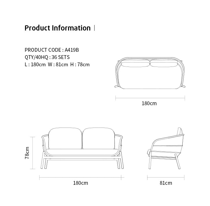 Artie haute qualité loisirs rotin canapé luxe PE tissé osier jardin Patio meubles d'extérieur canapé ensembles