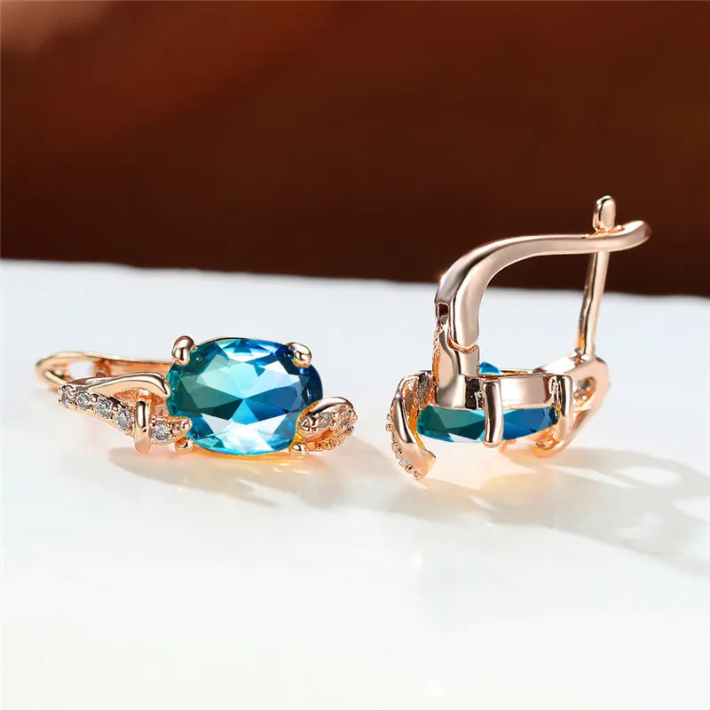 Boucles d'Oreilles promenales en Clip Bleu pour Femme, Bijou de Mariage, Mystique, Multicolore, Zcomprend sur réinitialisation