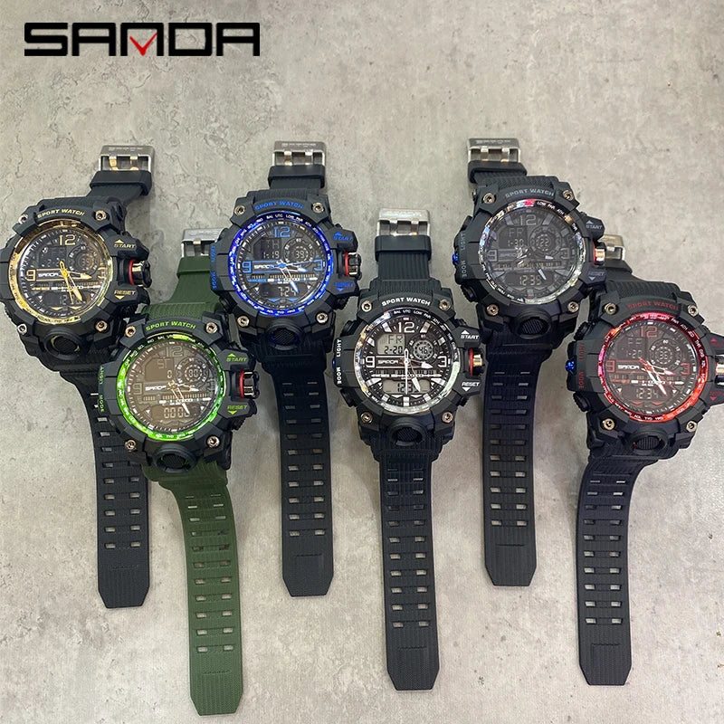2022 Sanda Top Brand Sports Men's Watches Military Quartz Watch Man Waterproof Wristwatch For Men Clock Shock Relogios Masculino