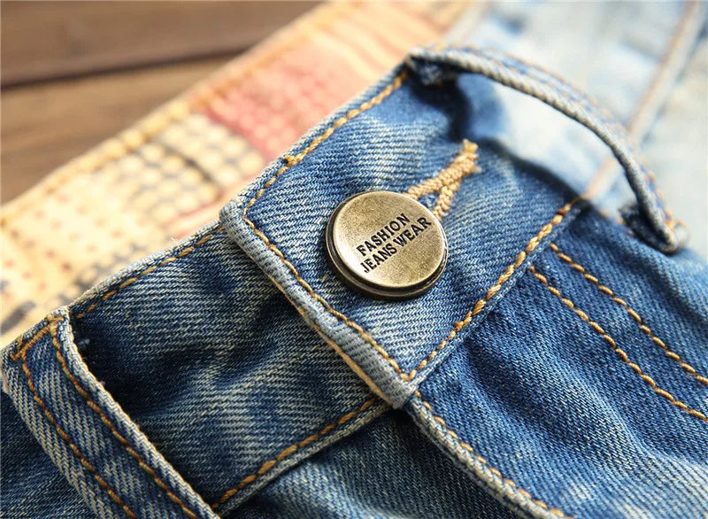 Jeans Droits Rétro Plus Size pour Hommes