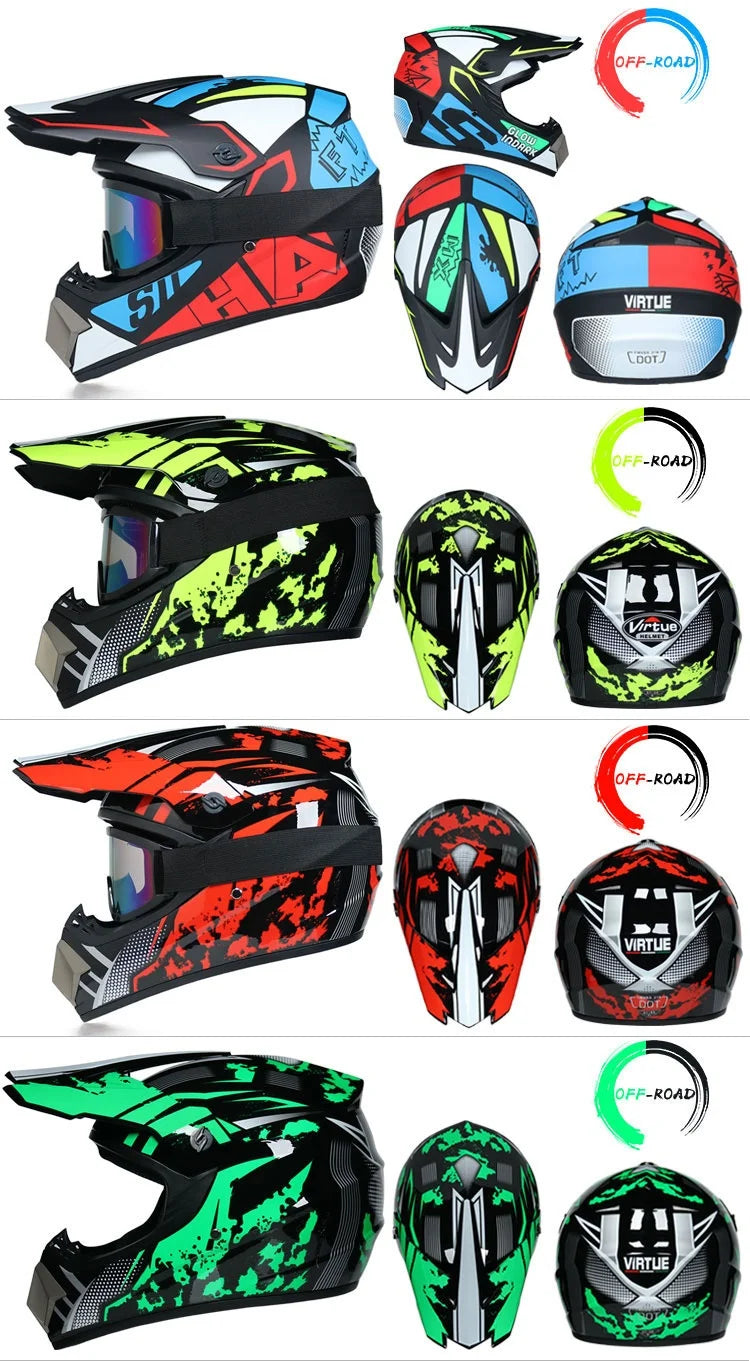 Envoyer 3 pièces cadeau casque de moto enfants casque tout-terrain vélo descente AM DH casque de cross capacete motocross casco