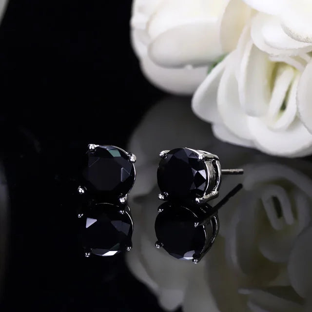 Boucles d'oreilles rondes en cristal rouge vert pour femmes et hommes, bijoux de mariage, arc-en-ciel mystique, feu, bleu, vert, Zircon, Double boucles d'oreilles