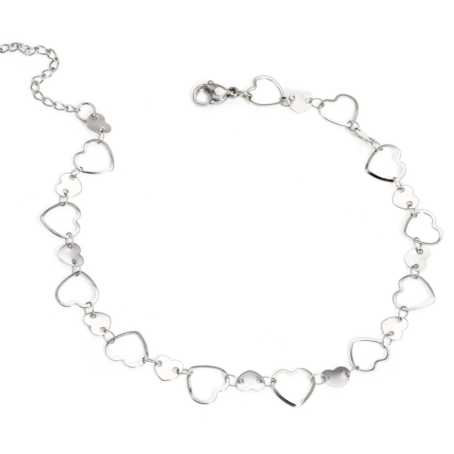 Bracelet de cheville en acier inoxydable 304 pour femmes, chaîne à maillons faite à la main, couleur argent, chaîne de jambe, pied, bijoux cadeau, 1 pièce