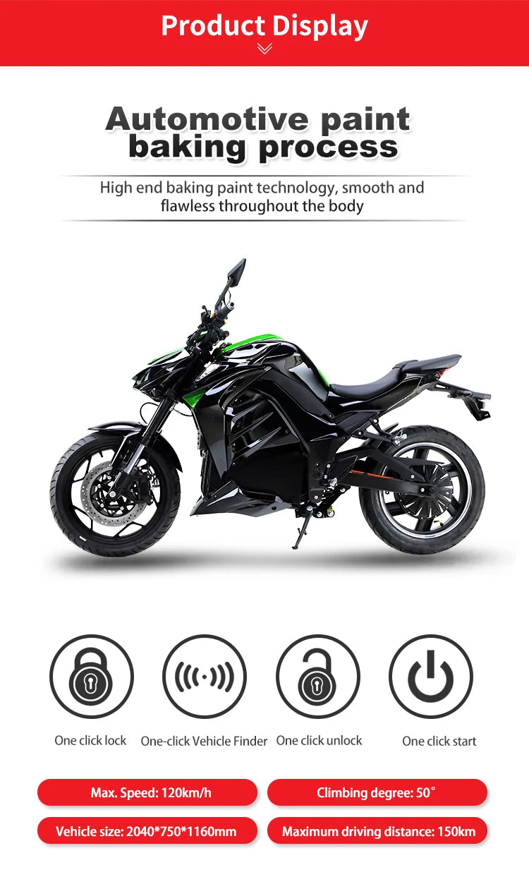 Moto Électrique Tout-Terrain 150 km/h – Longue Portée, Puissance 10kW ParisPetitPrix