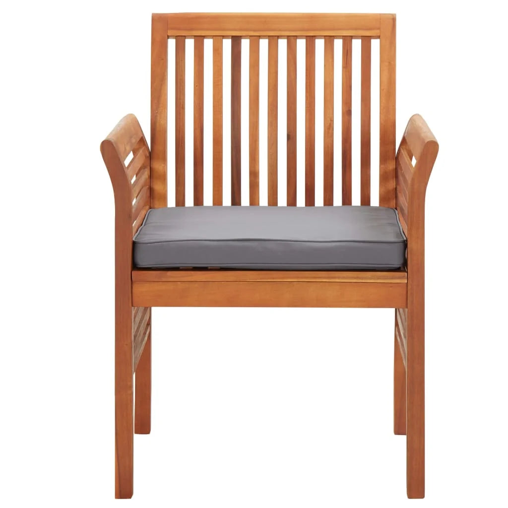 Groupe de salle à manger de jardin 7-tlg. Bois d'acacia massif avec rembourrage résistant aux intempéries et confortable pour l'hospitalité de terrasse