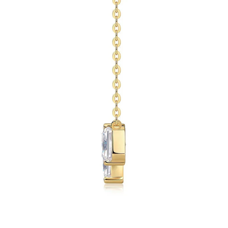Pendentif Femme Rectangle Or Jaune avec Moissanite – Style Trendy