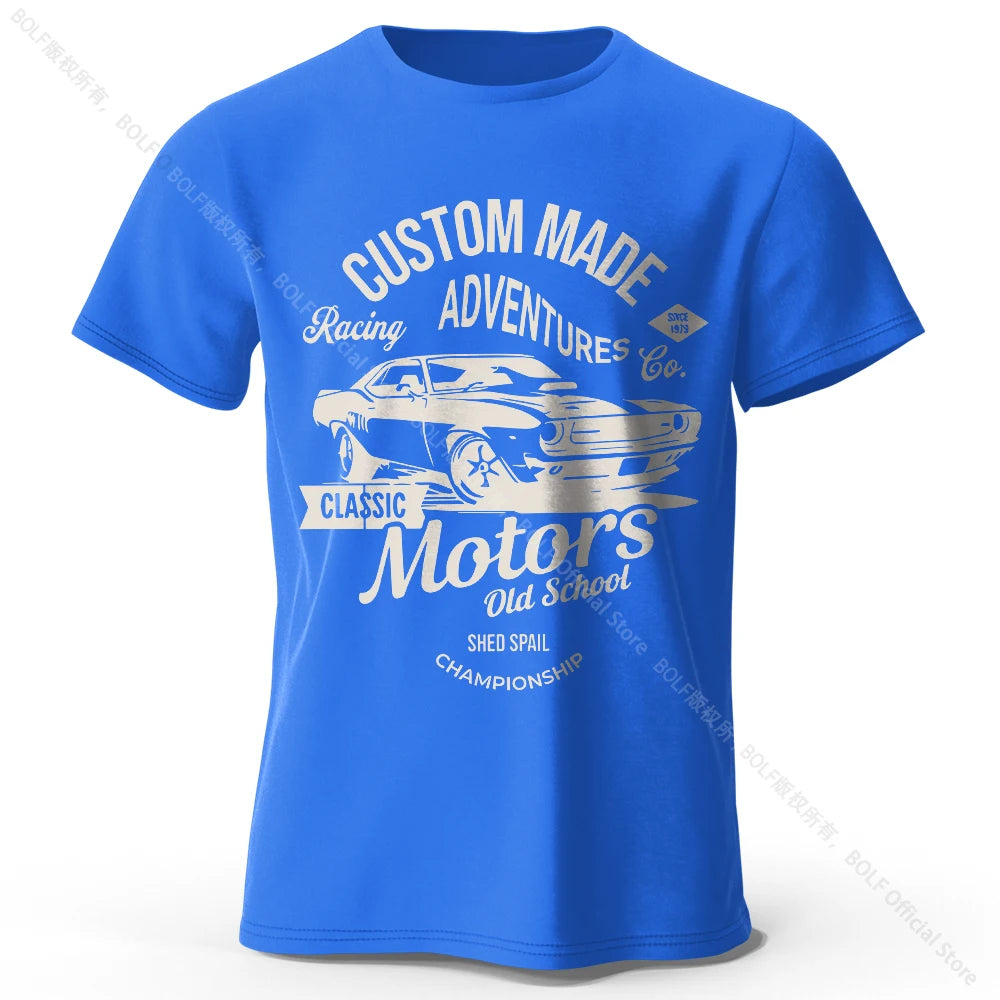 T-shirt homme BOLF – Coton peigné respirant et impression DTF haute précision