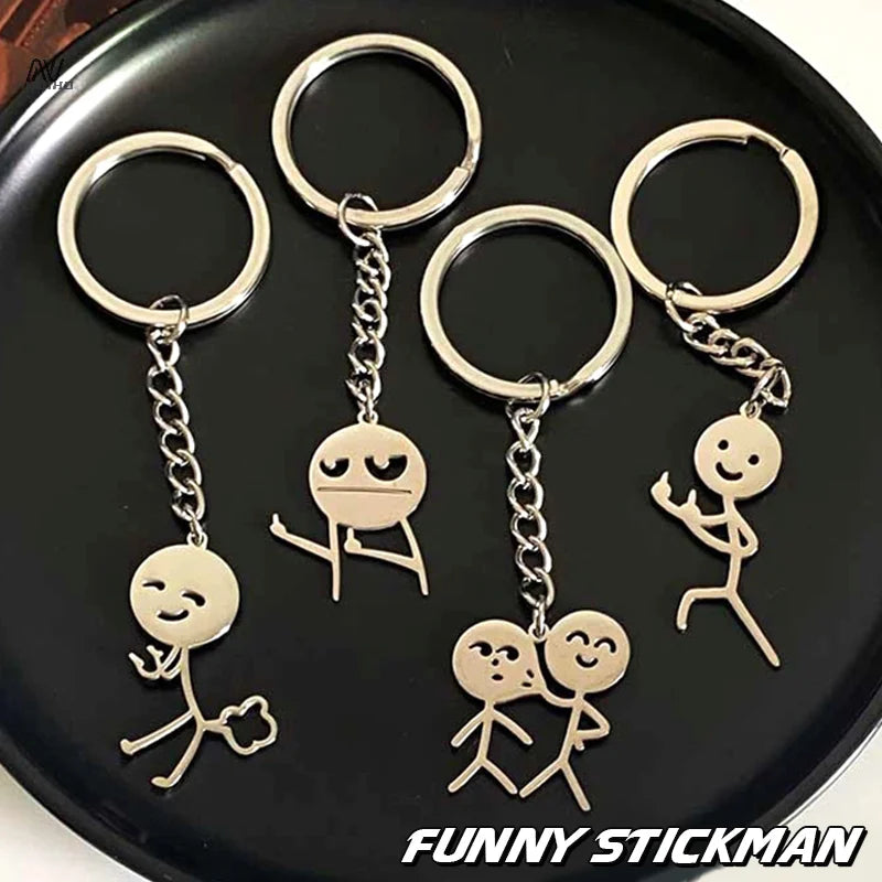 Porte-clés de Couple, Match intéressant des gens que le cœur, doigt du milieu, personnalité Ins, sac drôle, pendentif, bijoux, cadeau pour Couple et amis