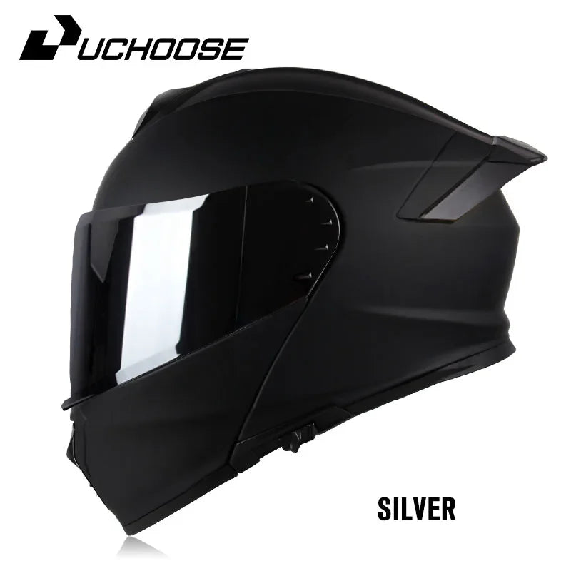 Uchoose-d'expériences intégraux approuvés DOT pour hommes et femmes, équipement de protection contre les collisions, casque rabattable pour moto, double pare-soleil