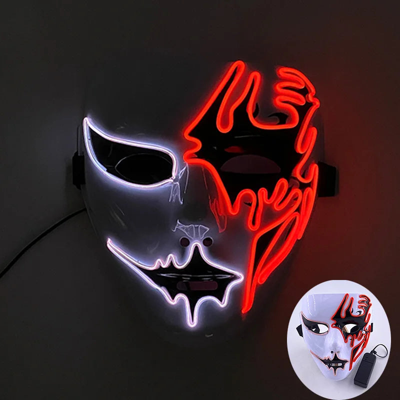 Masque Shuffle Lumineux – Cosplay Demon Slayer et Accessoire Halloween