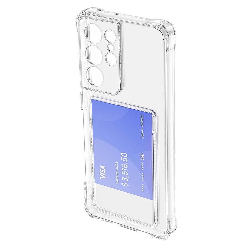 Étui Transparent Toocki avec Porte-Cartes – Coque Souple en PC + TPU pour Smartphone