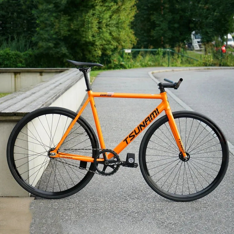 Tsunami SNM100 Fixie vélo à pignon fixe piste vélos de course à vitesse unique 700C cadre en aluminium pièces de cyclisme personnalisables sans frein