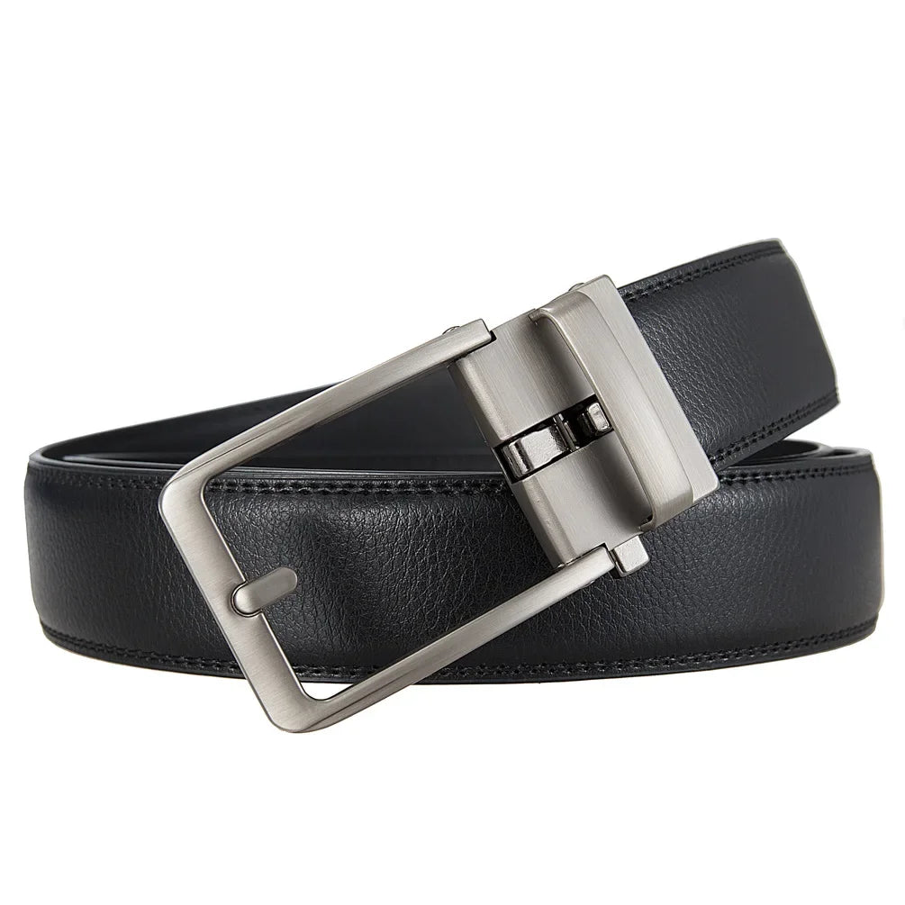 Ceinture de Luxe pour Hommes en Cuir Véritable Designer de Marque Automatique Haute Qualité Taille Élégante pour Jeans