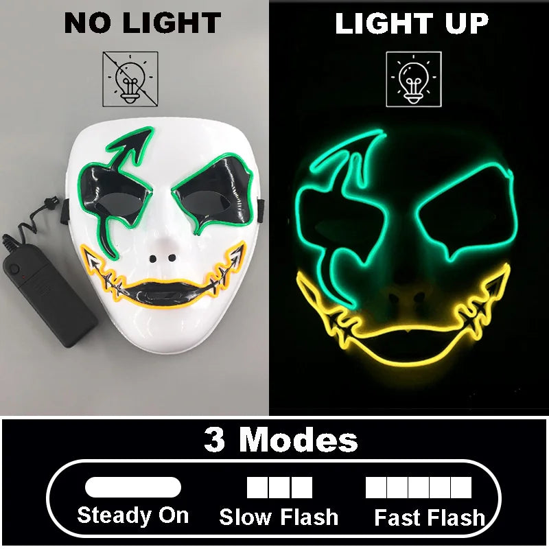 Masque Shuffle Lumineux – Cosplay Demon Slayer et Accessoire Halloween