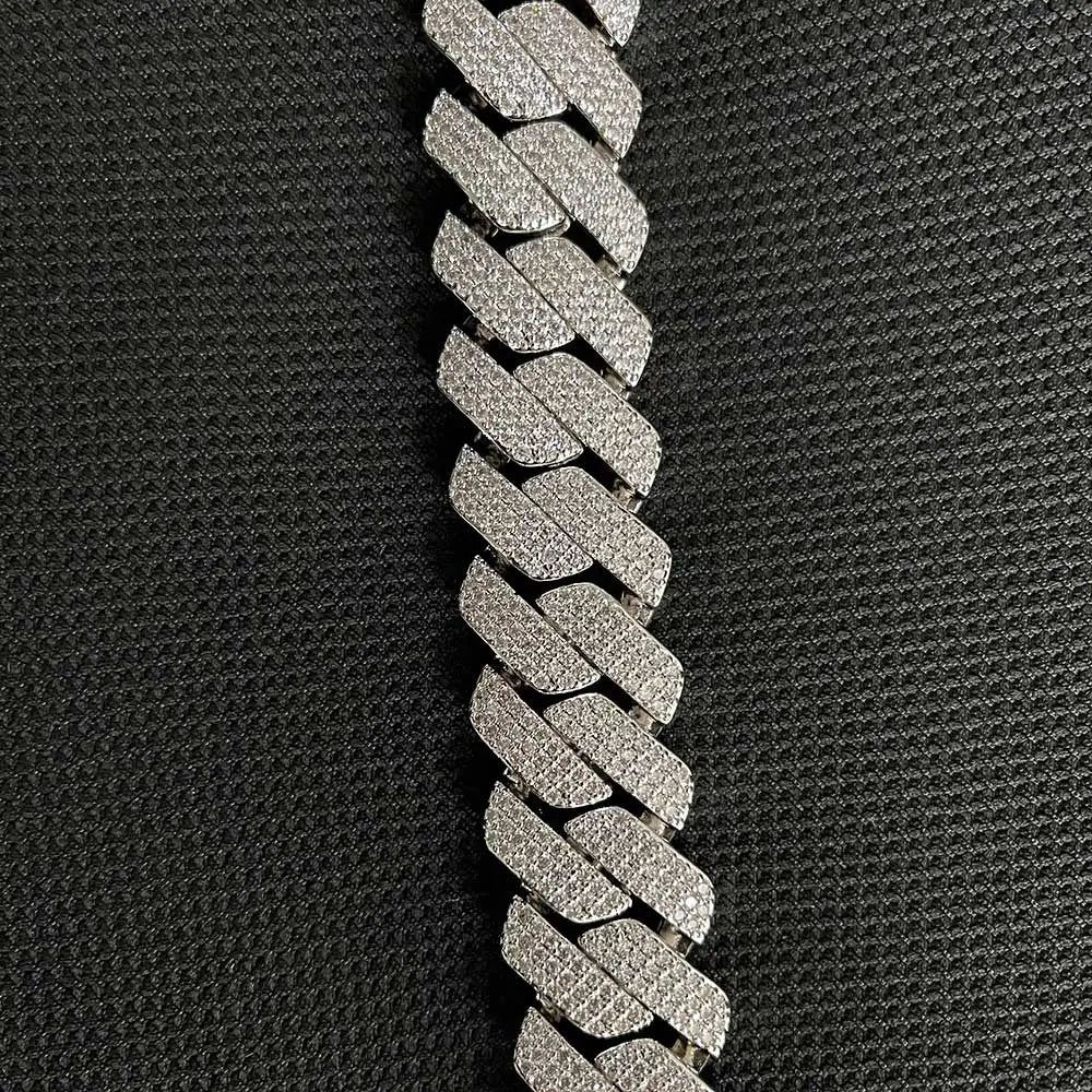 Collier cubain personnalisé en argent regardé S925 pour homme, Hip Hop, Moissanite, Link JOoptics, Miami, VVS, 25mm