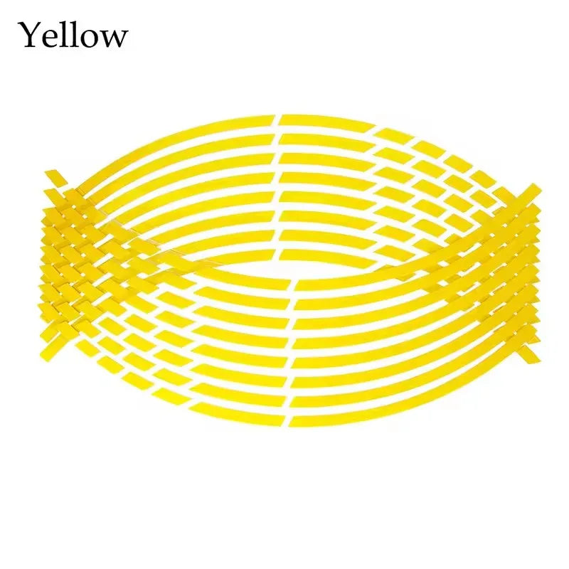 1 ensemble de bandes réfléchissantes de style de voiture, 5 couleurs, autocollants et décalcomanies pour roues de moto et vélo de Motocross, bande réfléchissante pour jante de 17/18 pouces