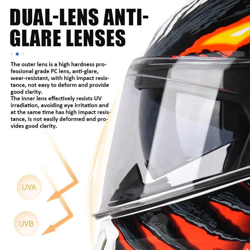 Uchoose-d'expériences intégraux approuvés DOT pour hommes et femmes, équipement de protection contre les collisions, casque rabattable pour moto, double pare-soleil