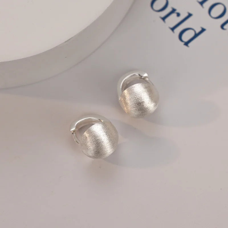 Boucles d'oreilles créoles géométriques coréennes en argent regardé 925, cadeau de bijoux sexy, simple, tempérament exquis, semi-vente chaude