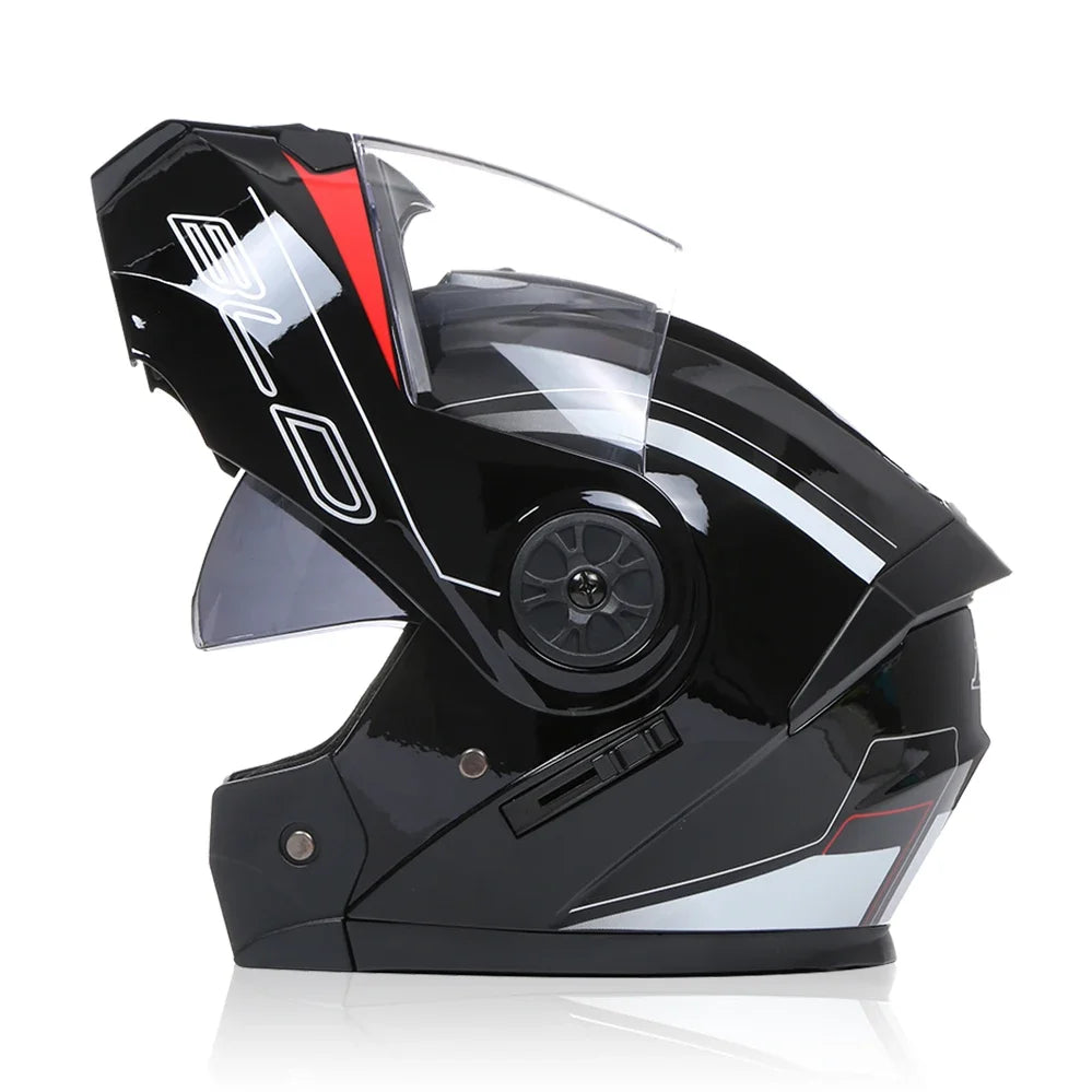 2020 nouveauté hommes moto course professionnelle casque rabattable matériau ABS casques modulaires à double lentille Certification DOT