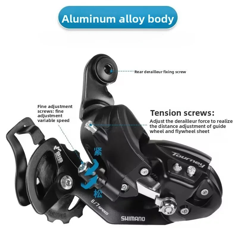 SHIMANO Tourney TY300-SGS – Dérailleur arrière VTT 6/7 vitesses 🚴♂️ Pièce d’origine