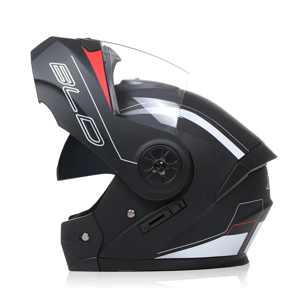 2020 nouveauté hommes moto course professionnelle casque rabattable matériau ABS casques modulaires à double lentille Certification DOT