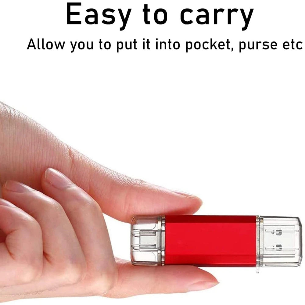 BINFUL 2NI1 TYPE-C USB 2.0 clé USB 2 to 1 to 512GB clé USB haute vitesse avec porte-clés clé mémoire cadeau d'affaires créatif U d
