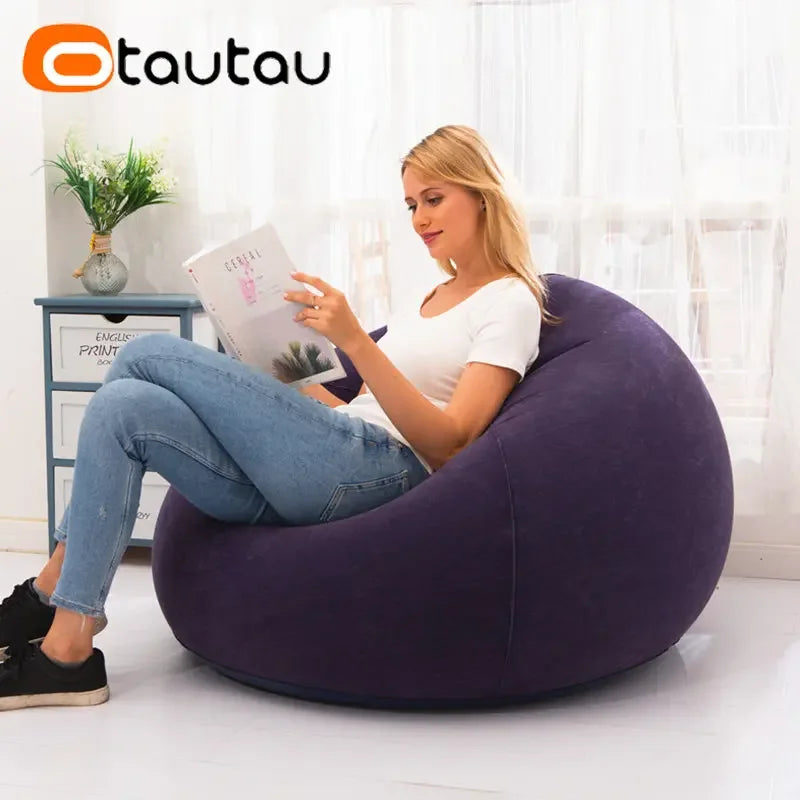 OTAUTAU canapé gonflable extérieur Portable Camping canapé pliant chaise de jardin confortable paresseux Pouf Sac gain de place meubles SF028
