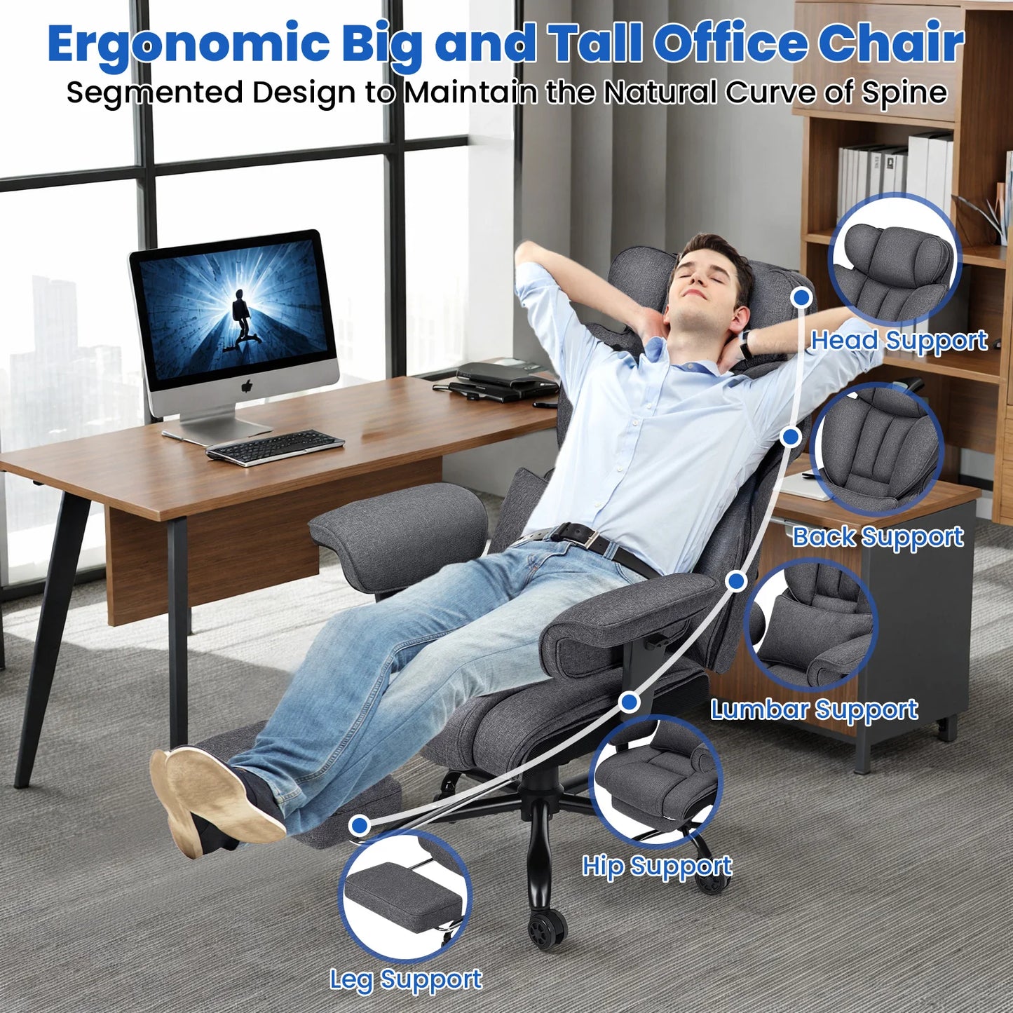 Chaise Gaming Ergonomique – Confort Ultime pour les Gamers et Télétravailleurs !