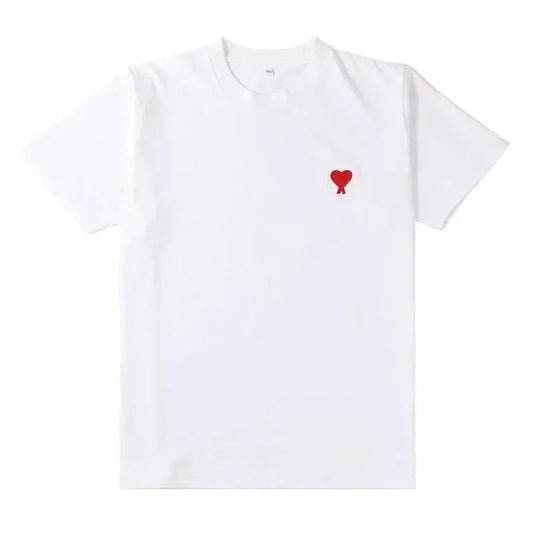 T-shirt femme été coton – Ample, imprimé amour, manches courtes, col rond tendance 2025