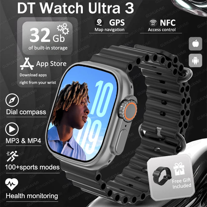 Montre Connectée GUHUAVMI Apple Watch Ultra 2 – AMOLED, Suivi Santé, Multi-Sports, IP67