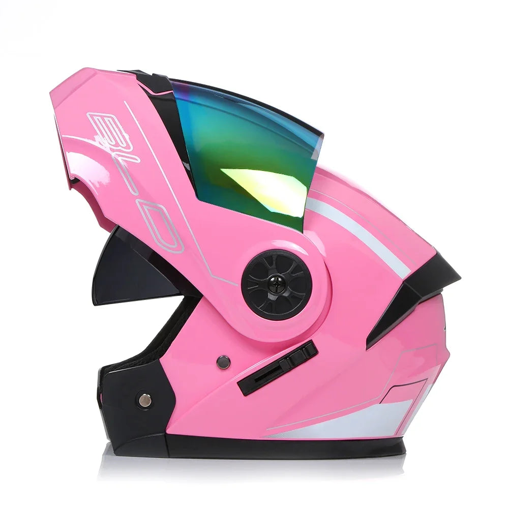 2020 nouveauté hommes moto course professionnelle casque rabattable matériau ABS casques modulaires à double lentille Certification DOT