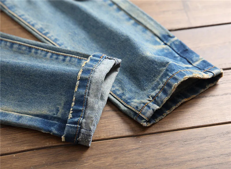 Jeans Droits Rétro Plus Size pour Hommes