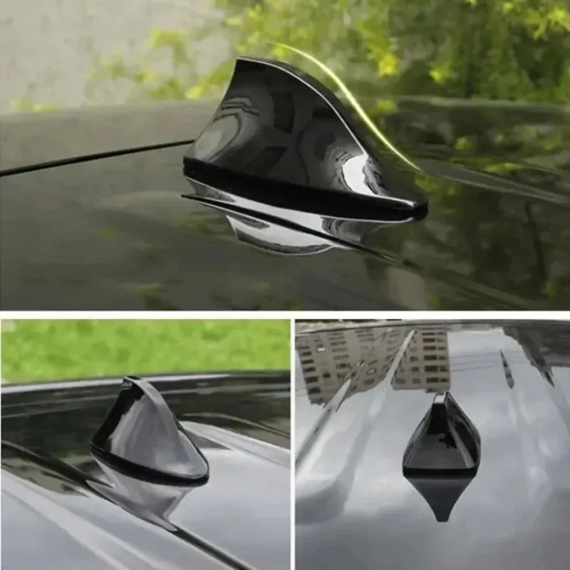 Décoration aérienne de toit d'aileron de requin de voiture de 2 pièces, Option d'antenne Radio AM FM, accessoire de style extérieur pour les véhicules, antenne de toit de voiture