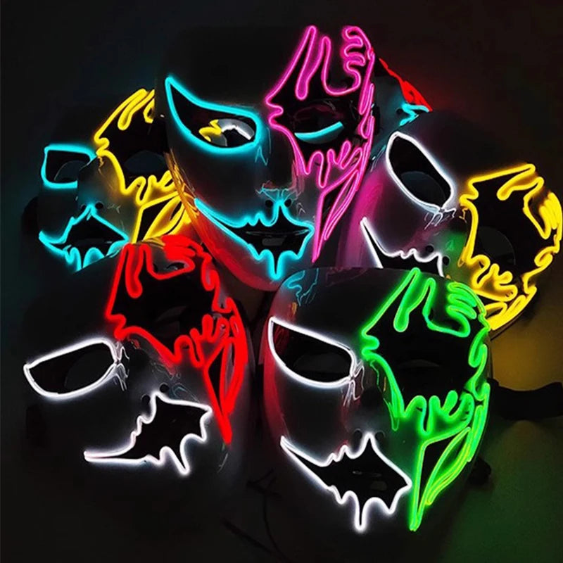 Masque Shuffle Lumineux – Cosplay Demon Slayer et Accessoire Halloween